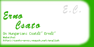 erno csato business card